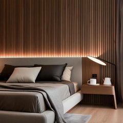 Bedroom Wall Decoration with Louvered Shutters Fluted Wall Panel Flexible 3D Wooden Half Round Fluted Wall Panel