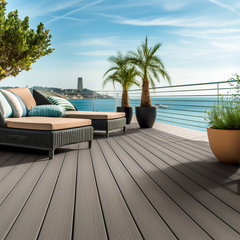 New Tech Waterproof Crack-Resistant Hollow Composite Wood Plastic Composite Deck Boards Outdoor Flooring WPC Decking