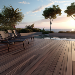 Hot Direct Sale Plastic Composite Flooring PVC Decking Anti-Uv Water Proof Deck Wood Grain Surface Veneer For Swimming Pools