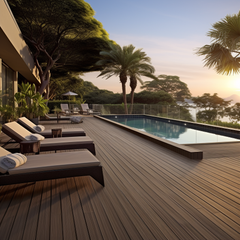 Co Extrusion Wood Plastic Composite Decking Eco-Friendly Design WPC Balcony Waterproof Outdoor Playground Floor Covering