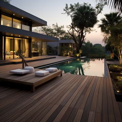 Outdoor Embossed Decking Wood Composite Plastic Decking Raw Material Supplier WPC Decking Floor Outdoor 3D Anti Slip