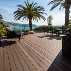 Outdoor Embossed Decking Wood Composite Plastic Decking Raw Material Supplier WPC Decking Floor Outdoor 3D Anti Slip