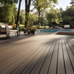 Artificial Wood Teak Decking PVC Outdoor Panel Floor Portable Deck Patio Synthetic Teak PVC Garden Deck Boards Outdoor Panel Floor