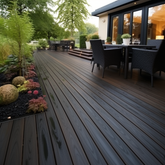 Artificial Wood Teak Decking PVC Outdoor Panel Floor Portable Deck Patio Synthetic Teak PVC Garden Deck Boards Outdoor Panel Floor