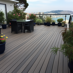 Outdoor Flooring With Interlocking Deck Tiles Vinyl WPC Floor Plastic Decking Boards WPC Wooden Dacking For Gadrden Floor Outdoor Shower