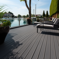 WPC Composite PVC Garden Swimming Pool Decking Wood Flooring Plank Plastic Eco Artificial Wood DIY Patio Decking PVC Outdoor Panel Floor