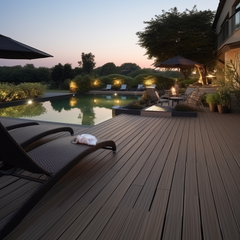 Outdoor Flooring With Interlocking Deck Tiles Timber Plank Sheets PVC WPC Timber Waterproof Wood Plastic Composite Decking Outdoor