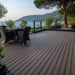 Outdoor Flooring With Interlocking Deck Tiles Timber Plank Sheets PVC WPC Timber Waterproof Wood Plastic Composite Decking Outdoor