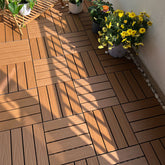 DIY Plastic Wood Composite Spliced Flooring Tiles Outdoor Waterproof Balcony Courtyard Terrace Garden Lock WPC Floor Tiles