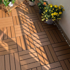 DIY Plastic Wood Composite Spliced Flooring Tiles Outdoor Waterproof Balcony Courtyard Terrace Garden Lock WPC Floor Tiles
