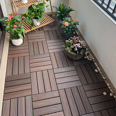 New Technology 3D Embossing Hollow WPC Decking Composite Wood Tile Outdoor Flooring Garden DIY WPC Composite Floor Decking Tiles