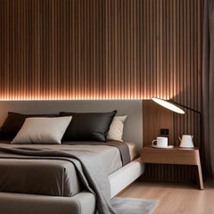 Bedroom Wall Decoration with Louvered Shutters Fluted Wall Panel Flexible 3D Wooden Half Round Fluted Wall Panel
