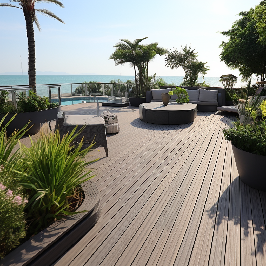WPC Sea Composite Decking Outdoor Flooring WPC Composite Decking Outdoor Engineered Flooring For Garden/Terrace