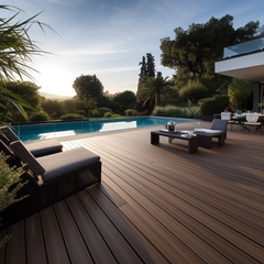 Outdoor Embossed Decking Wood Composite Plastic Decking Raw Material Supplier WPC Decking Floor Outdoor 3D Anti Slip