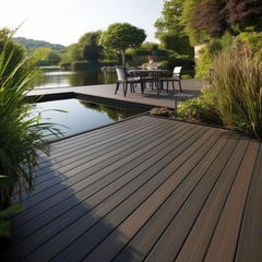 Recyclable 3D Wood Embossing Composite Decking Boards WPC Outdoor Flooring For Exterior