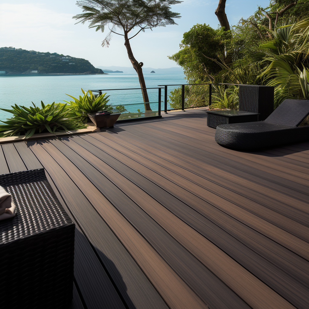 Balcony Marine Flooring Bamboo Deck Outdoor WPC Decking Accessories WPC Outdoor Sponge Floor Decking Boards For Sale