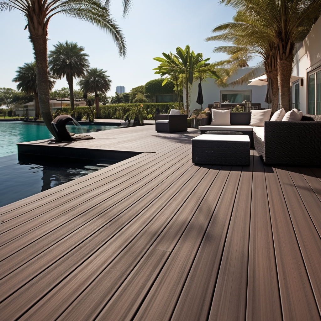 WPC Composite PVC Garden Swimming Pool Decking Wood Flooring Plank Pla ...