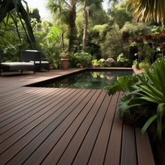 Outdoor Flooring With Interlocking Deck Tiles Timber Plank Sheets PVC WPC Timber Waterproof Wood Plastic Composite Decking Outdoor