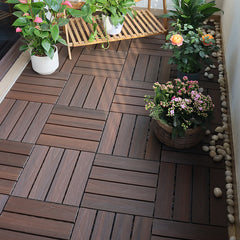 Outdoor Balcony Garden Terrace Splicing Plastic Wood Floor Exterior Interlocking WPC Decking Tiles