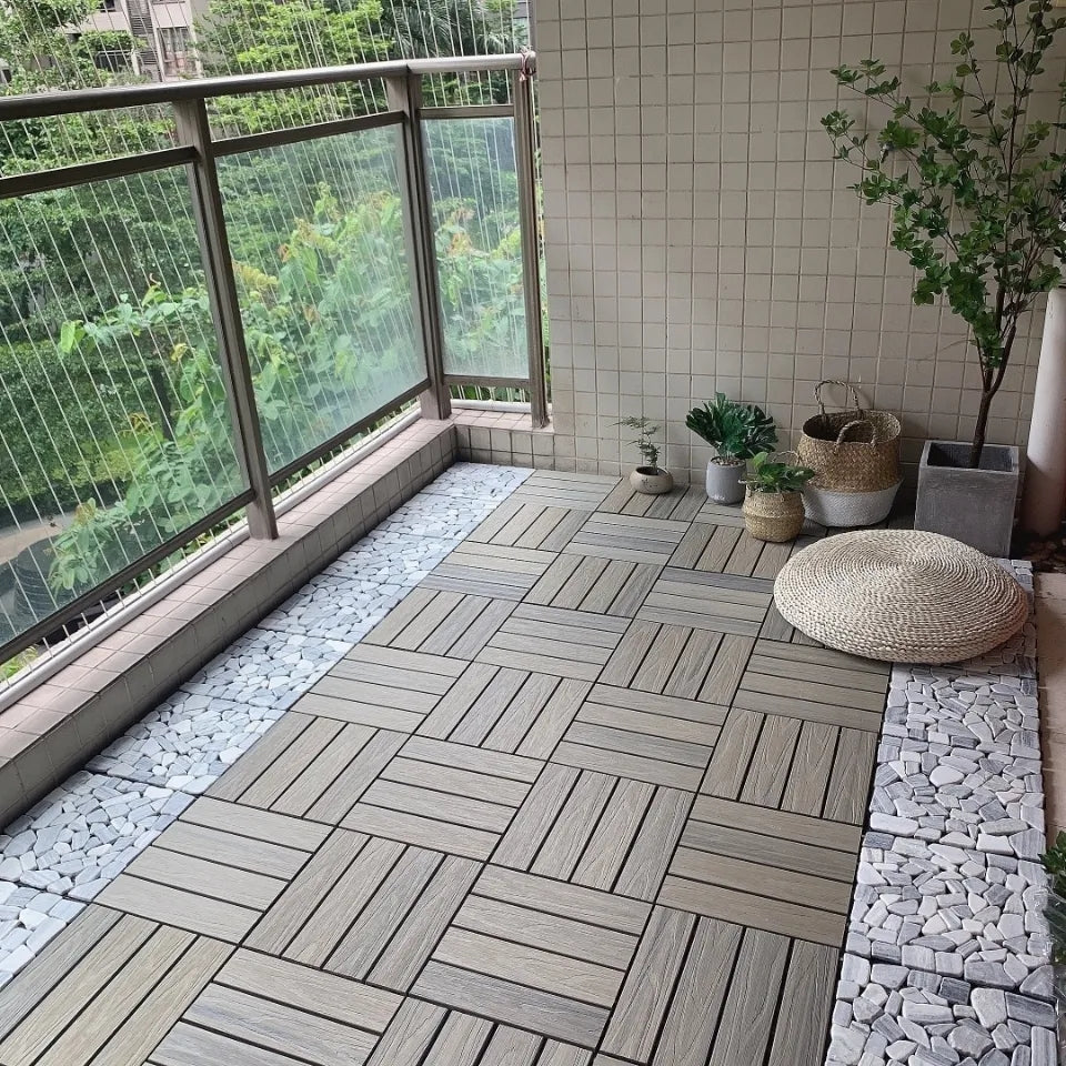 WPC Co-Extrusion Decking Interlocking Flooring Tiles 23*300*300mm Good Price WPC DIY Decking